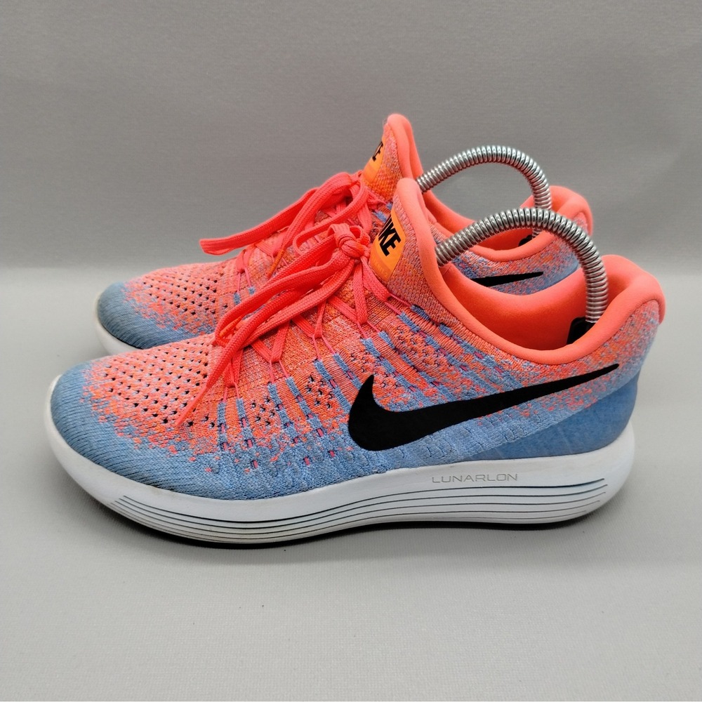 Nike LunarEpic Low Flyknit 2 Hot Punch  Running Shoes 863780-600 Womens Size 9‎